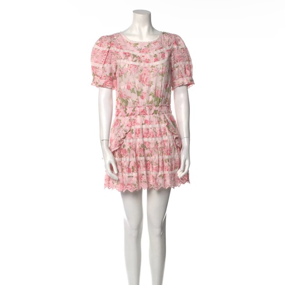 LOVESHACKFANCY AUGUSTINE FLORAL MINI DRESS (M) but fits more like a SMALL - Picture 2 of 4
